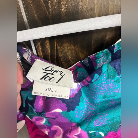 Vintage 90’s Floral Mini Party Dress-Size 5-Byers Too - Picture 8 of 8